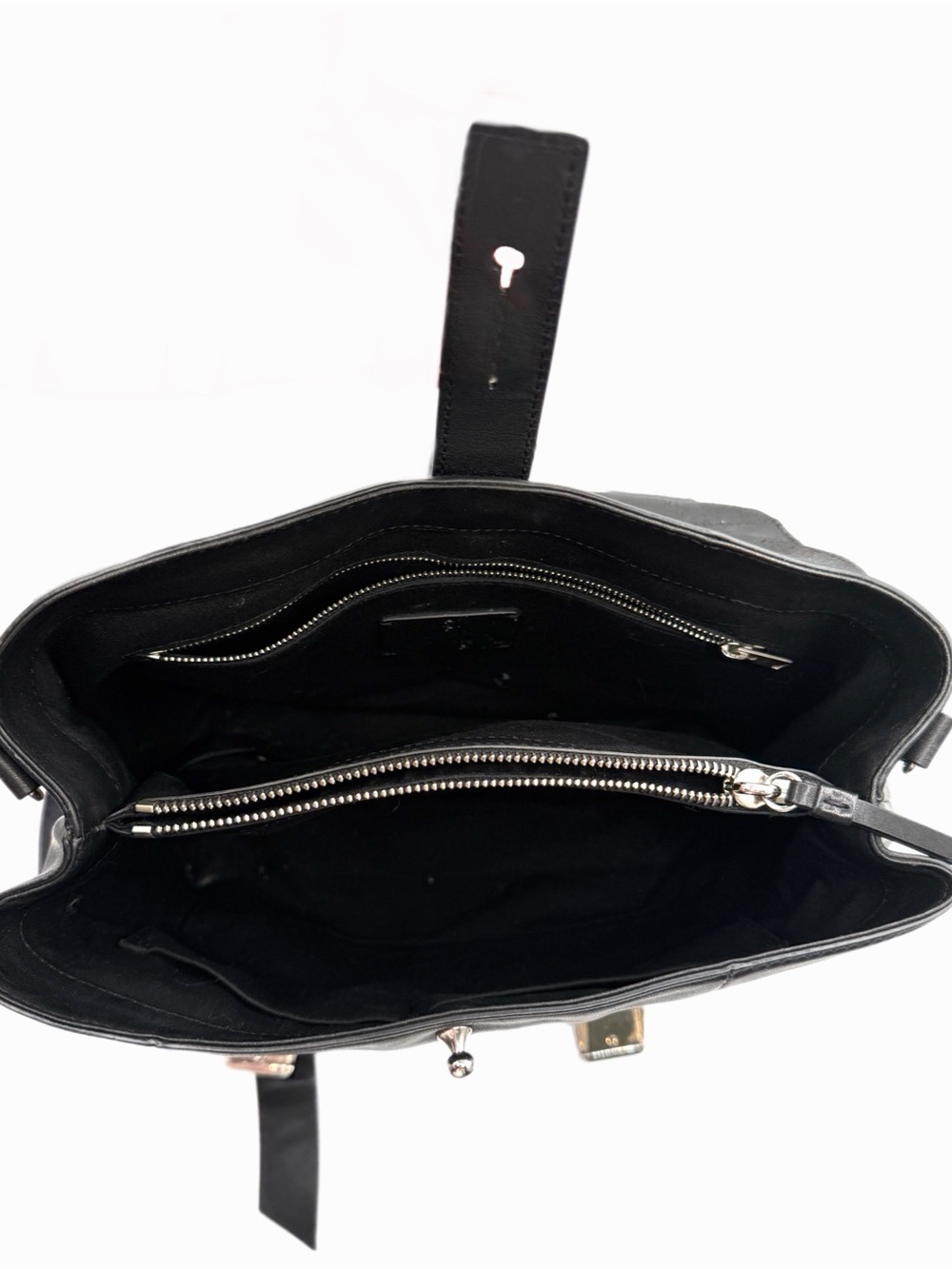AllSaints Black Clip Leather Backpack - Picture 5 of 6
